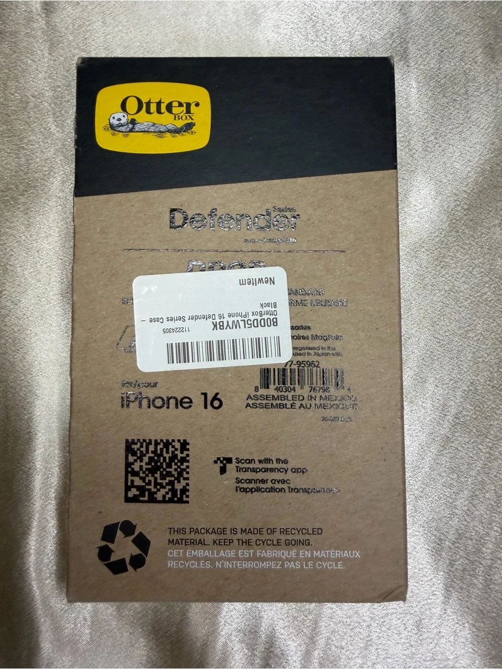 OtterBox Defender Series Case for iPhone 16 - Black New In Sealed Box